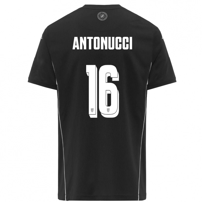 Danxen Donna Maglia Mirko Antonucci #16 Nero Bianco Kit Gara Away 2025/26 Maglietta