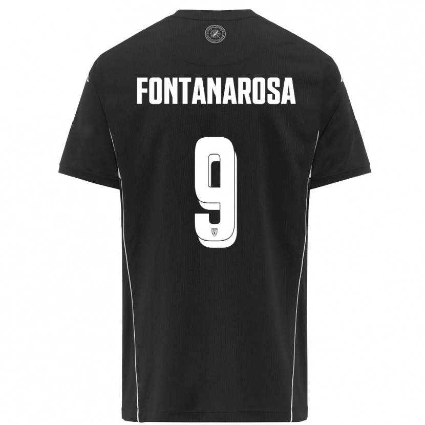 Danxen Donna Maglia Riccardo Fontanarosa #9 Nero Bianco Kit Gara Away 2025/26 Maglietta