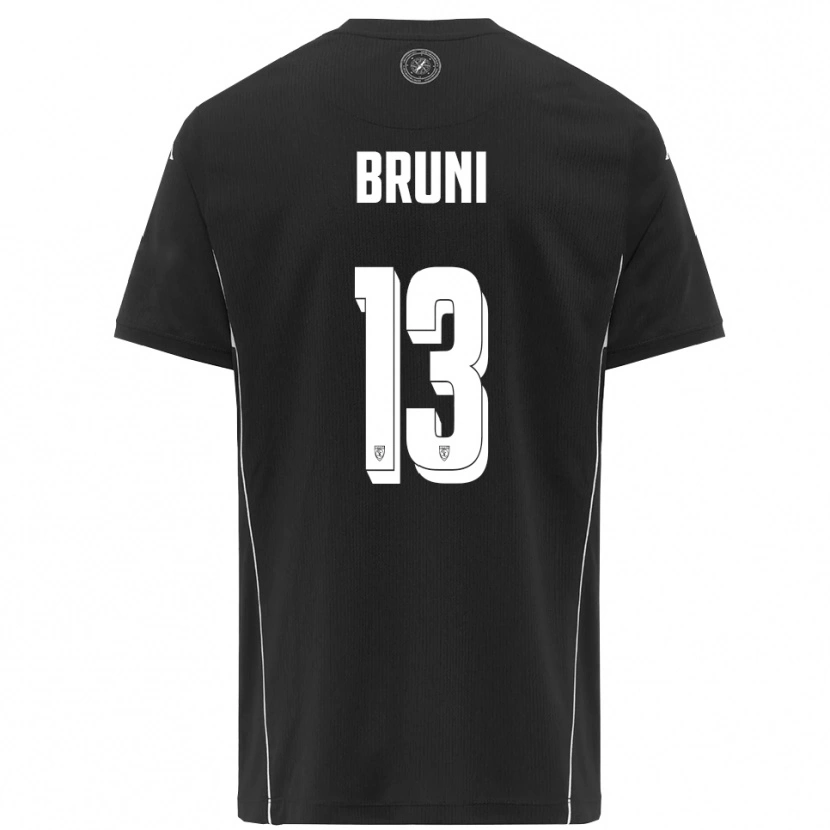 Danxen Donna Maglia Filippo Bruni #13 Nero Bianco Kit Gara Away 2025/26 Maglietta