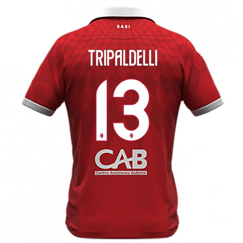 Danxen Donna Maglia Alessandro Tripaldelli #13 Rosso Bianco Kit Gara Away 2025/26 Maglietta