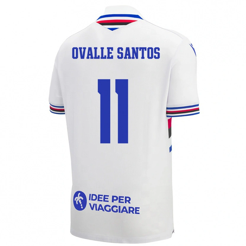 Danxen Donna Maglia Alessandro Ovalle Santos #11 Bianco Blu Rosso Kit Gara Away 2025/26 Maglietta