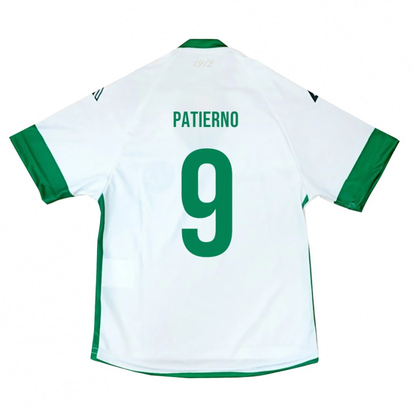 Danxen Donna Maglia Cosimo Patierno #9 Bianco Verde Blu Kit Gara Away 2025/26 Maglietta