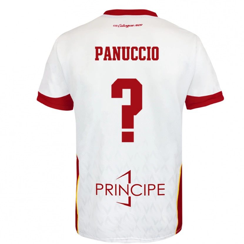 Danxen Donna Maglia Giovanni Panuccio #0 Bianco Rosso Kit Gara Away 2025/26 Maglietta