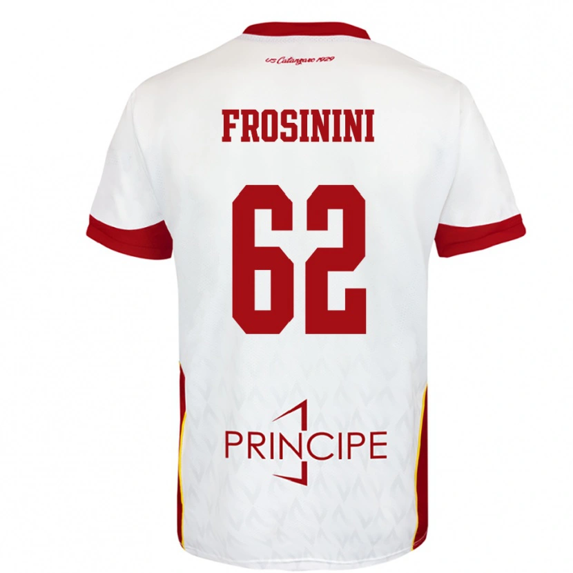 Danxen Donna Maglia Ruggero Frosinini #62 Bianco Rosso Kit Gara Away 2025/26 Maglietta