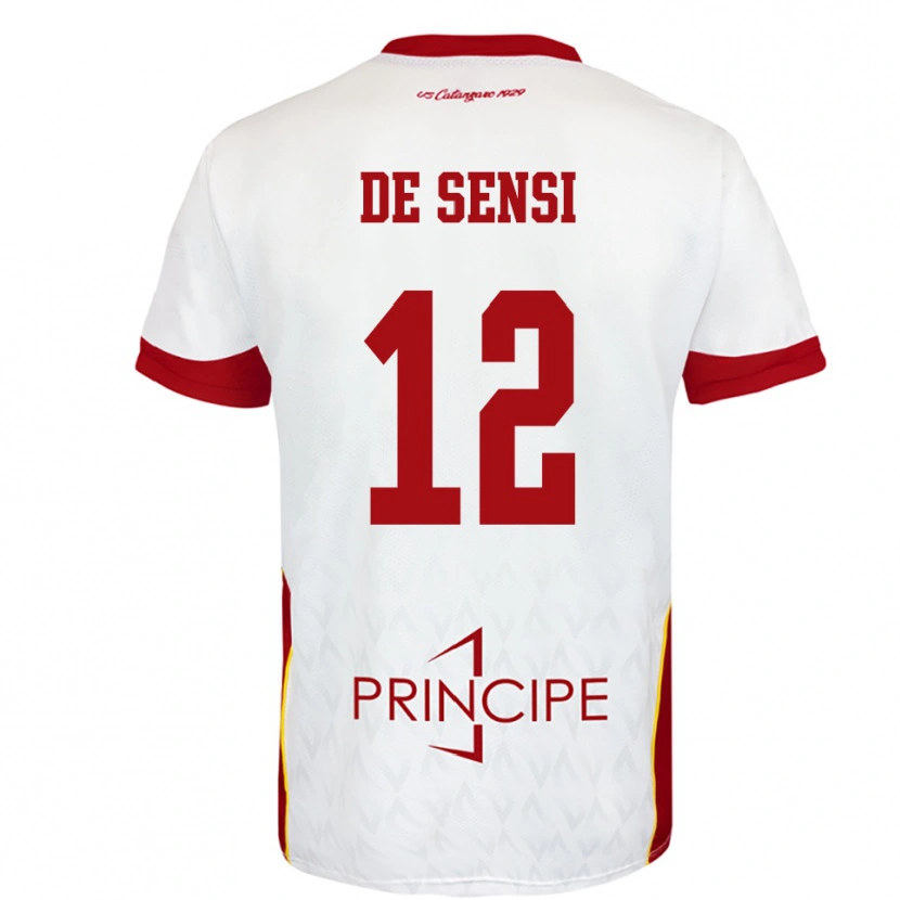 Danxen Donna Maglia Giuseppe De Sensi #12 Bianco Rosso Kit Gara Away 2025/26 Maglietta