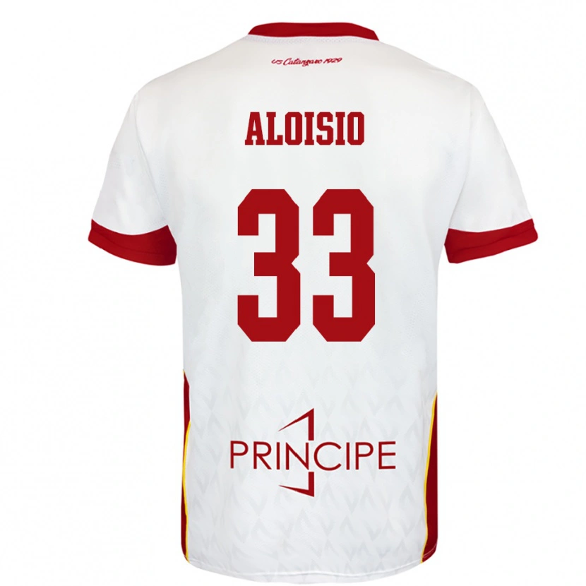 Danxen Donna Maglia Cristian Aloisio #33 Bianco Rosso Kit Gara Away 2025/26 Maglietta