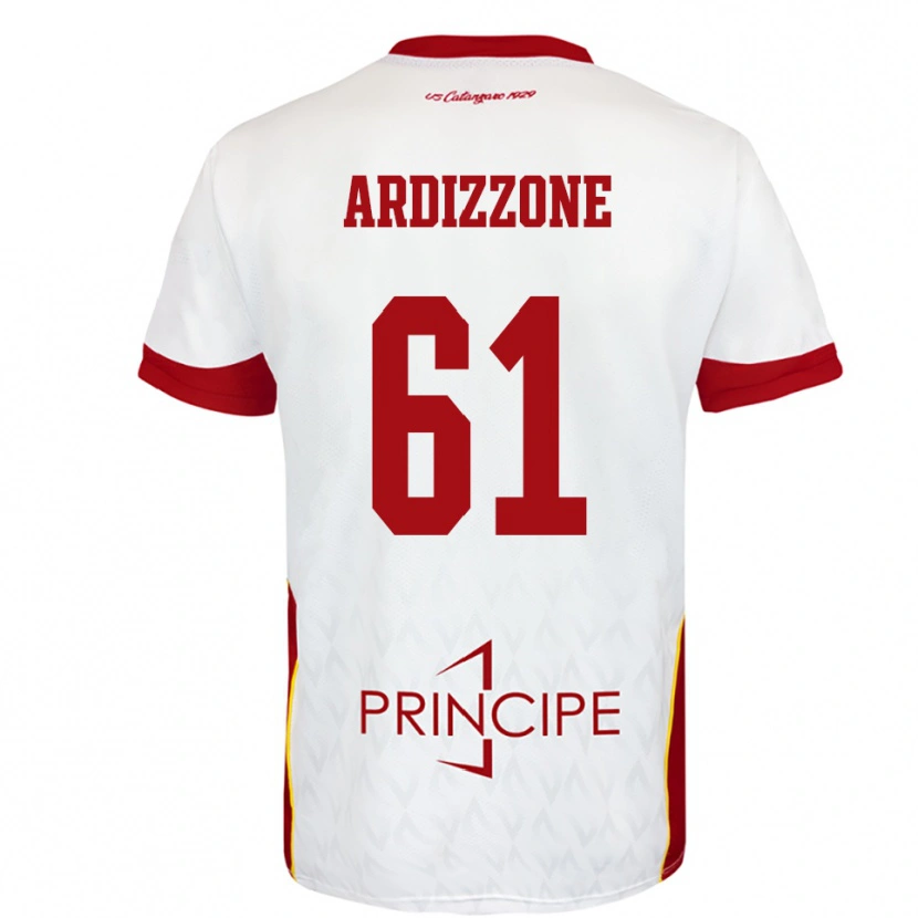 Danxen Donna Maglia Simone Ardizzone #61 Bianco Rosso Kit Gara Away 2025/26 Maglietta