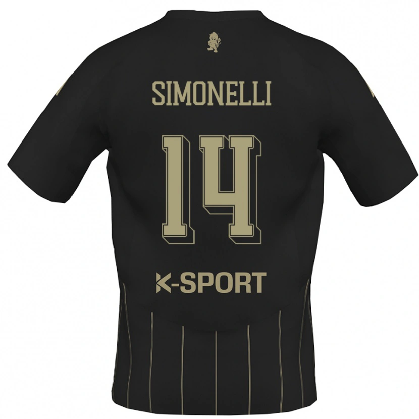 Danxen Donna Maglia Alessandro Simonelli #14 Grigio Bianco Kit Gara Away 2025/26 Maglietta