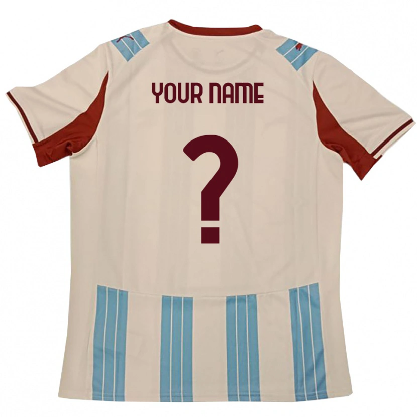 Danxen Donna Maglia Il Tuo Nome #0 Azzurro Cielo Bianco Kit Gara Away 2025/26 Maglietta