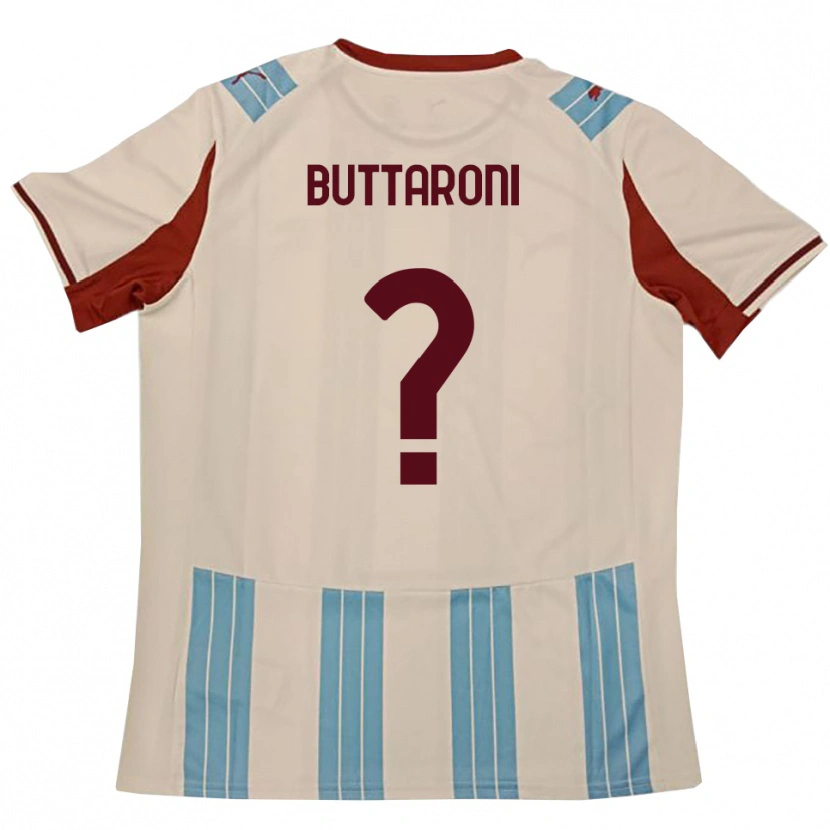 Danxen Donna Maglia Cristiano Buttaroni #0 Azzurro Cielo Bianco Kit Gara Away 2025/26 Maglietta