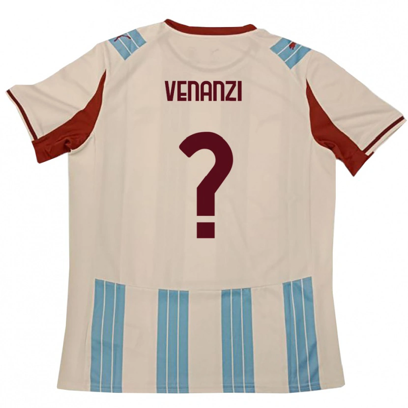 Danxen Donna Maglia Francesco Venanzi #0 Azzurro Cielo Bianco Kit Gara Away 2025/26 Maglietta