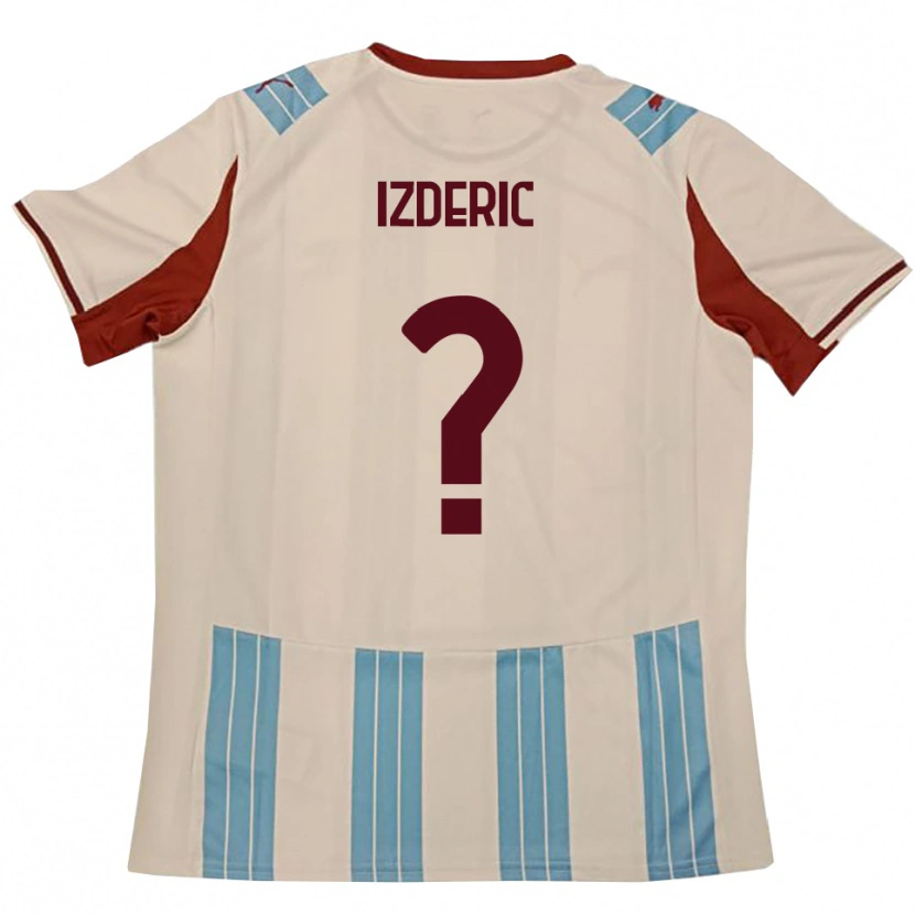 Danxen Donna Maglia Luka Izderic #0 Azzurro Cielo Bianco Kit Gara Away 2025/26 Maglietta