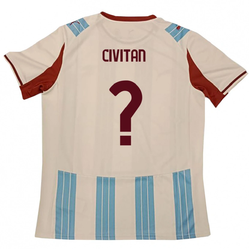 Danxen Donna Maglia Massimo Civitan #0 Azzurro Cielo Bianco Kit Gara Away 2025/26 Maglietta
