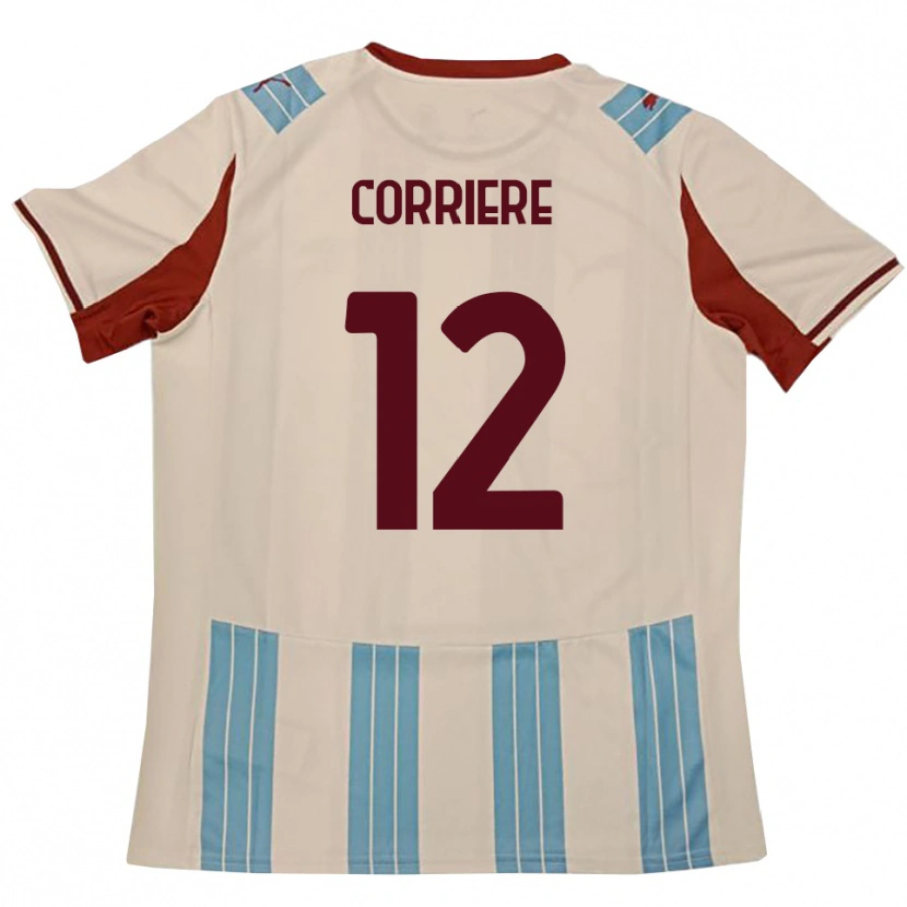 Danxen Donna Maglia Francesco Corriere #12 Azzurro Cielo Bianco Kit Gara Away 2025/26 Maglietta