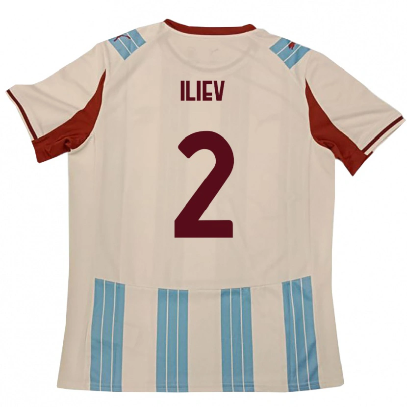 Danxen Donna Maglia Mario Iliev #2 Azzurro Cielo Bianco Kit Gara Away 2025/26 Maglietta