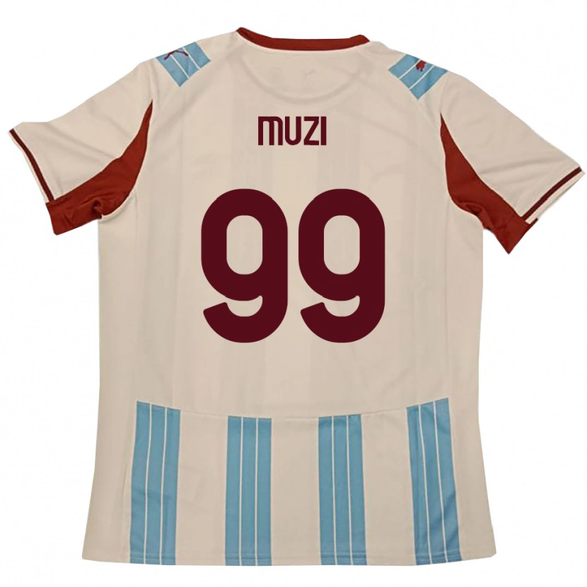 Danxen Donna Maglia Christian Muzi #99 Azzurro Cielo Bianco Kit Gara Away 2025/26 Maglietta