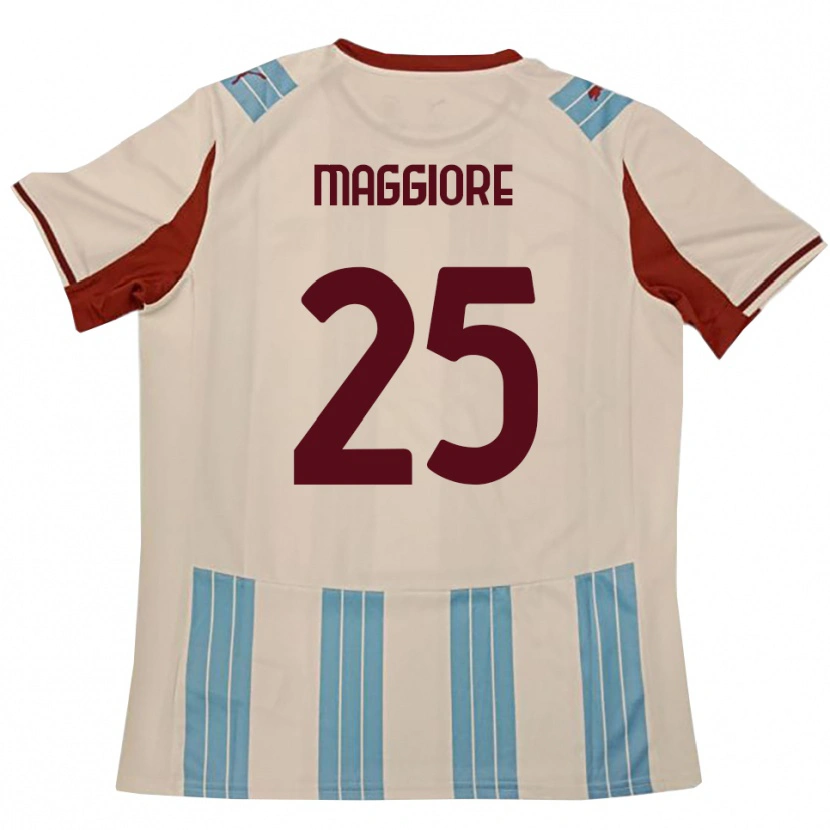 Danxen Donna Maglia Giulio Maggiore #25 Azzurro Cielo Bianco Kit Gara Away 2025/26 Maglietta