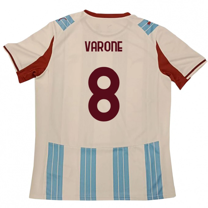 Danxen Donna Maglia Ivan Varone #8 Azzurro Cielo Bianco Kit Gara Away 2025/26 Maglietta