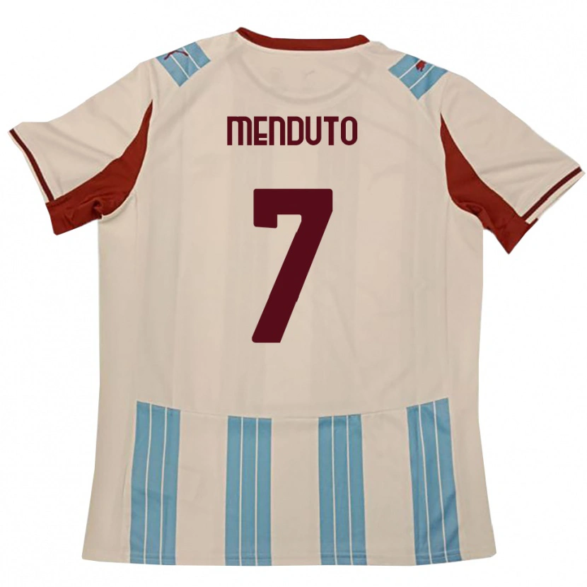 Danxen Donna Maglia Walter Menduto #7 Azzurro Cielo Bianco Kit Gara Away 2025/26 Maglietta