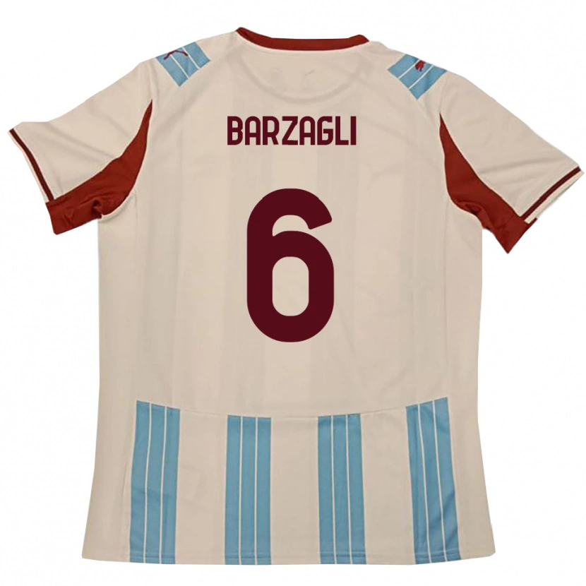 Danxen Donna Maglia Gabriele Barzagli #6 Azzurro Cielo Bianco Kit Gara Away 2025/26 Maglietta