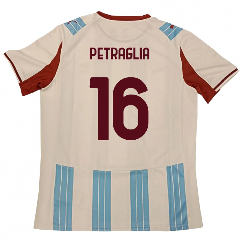 Danxen Donna Maglia Christian Petraglia #16 Azzurro Cielo Bianco Kit Gara Away 2025/26 Maglietta