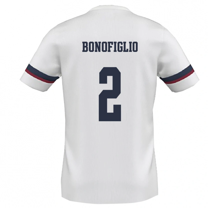 Danxen Donna Maglia Lucio Bonofiglio #2 Bianco Rosso Kit Gara Away 2025/26 Maglietta