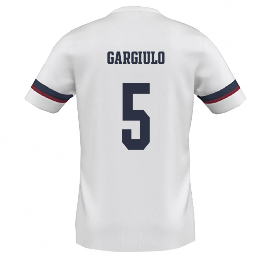 Danxen Donna Maglia Mario Gargiulo #5 Bianco Rosso Kit Gara Away 2025/26 Maglietta