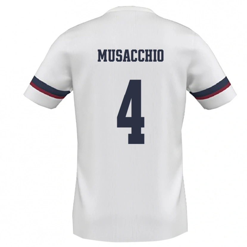 Danxen Donna Maglia Carmine Musacchio #4 Bianco Rosso Kit Gara Away 2025/26 Maglietta