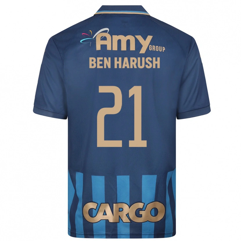 Danxen Donna Maglia Noam Ben Harush #21 Blu Navy Kit Gara Away 2025/26 Maglietta