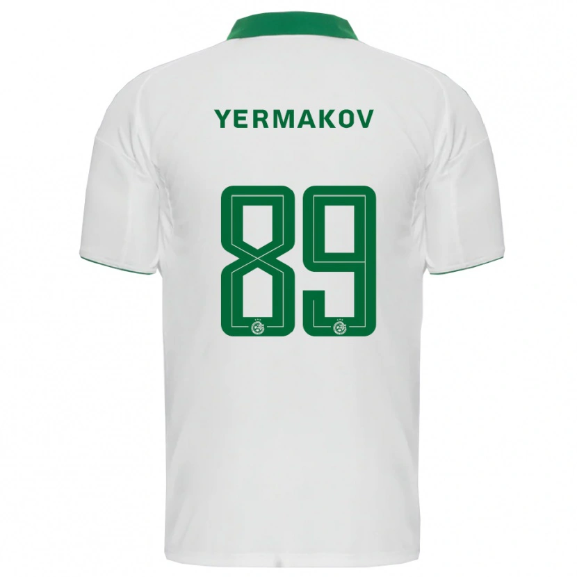 Danxen Donna Maglia Georgiy Yermakov #89 Bianco Verde Kit Gara Away 2025/26 Maglietta