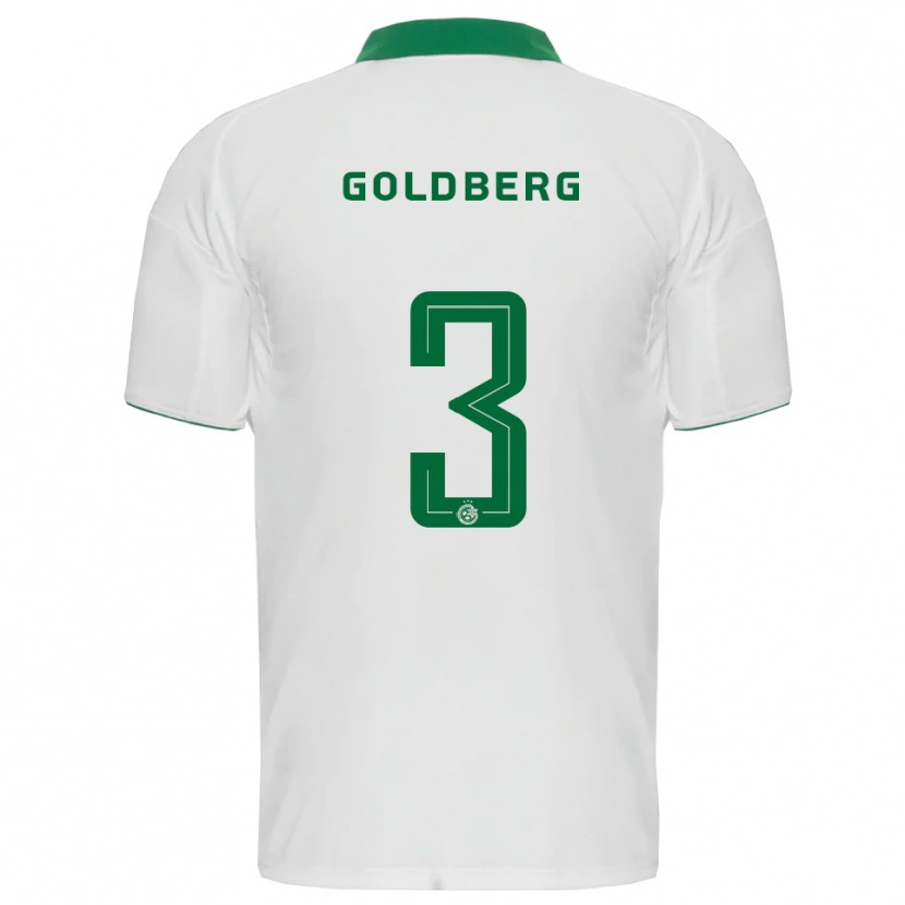 Danxen Donna Maglia Shon Goldberg #3 Bianco Verde Kit Gara Away 2025/26 Maglietta
