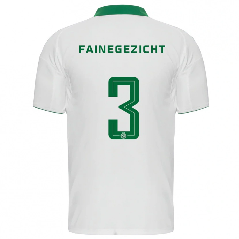 Danxen Donna Maglia Yinon Fainegezicht #3 Bianco Verde Kit Gara Away 2025/26 Maglietta