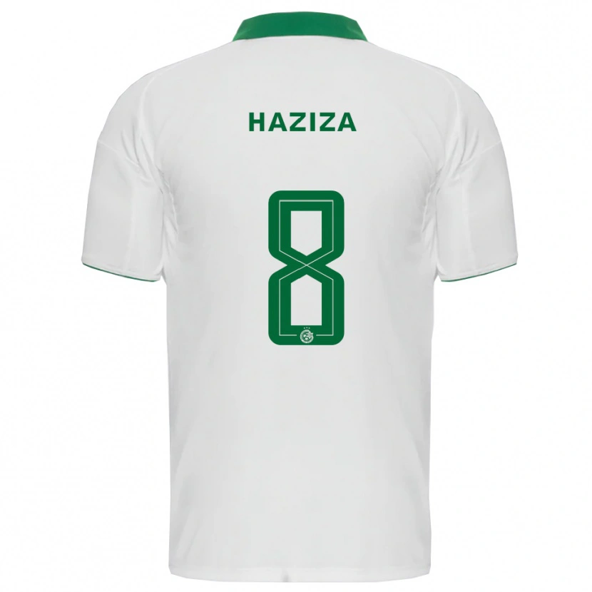 Danxen Donna Maglia Dolev Haziza #8 Bianco Verde Kit Gara Away 2025/26 Maglietta