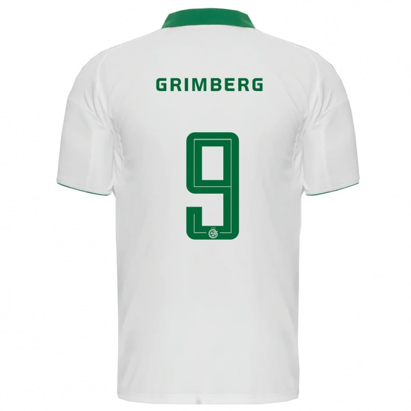Danxen Donna Maglia Adam Grimberg #9 Bianco Verde Kit Gara Away 2025/26 Maglietta