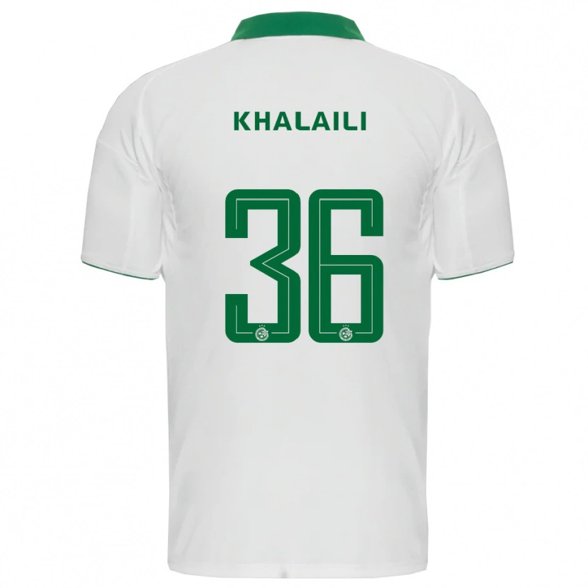 Danxen Donna Maglia Iyad Khalaili #36 Bianco Verde Kit Gara Away 2025/26 Maglietta