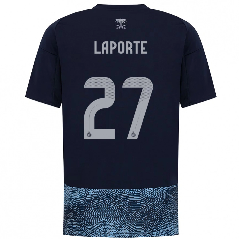 Danxen Donna Maglia Aymeric Laporte #27 Navy Azzurro Cielo Kit Gara Away 2025/26 Maglietta