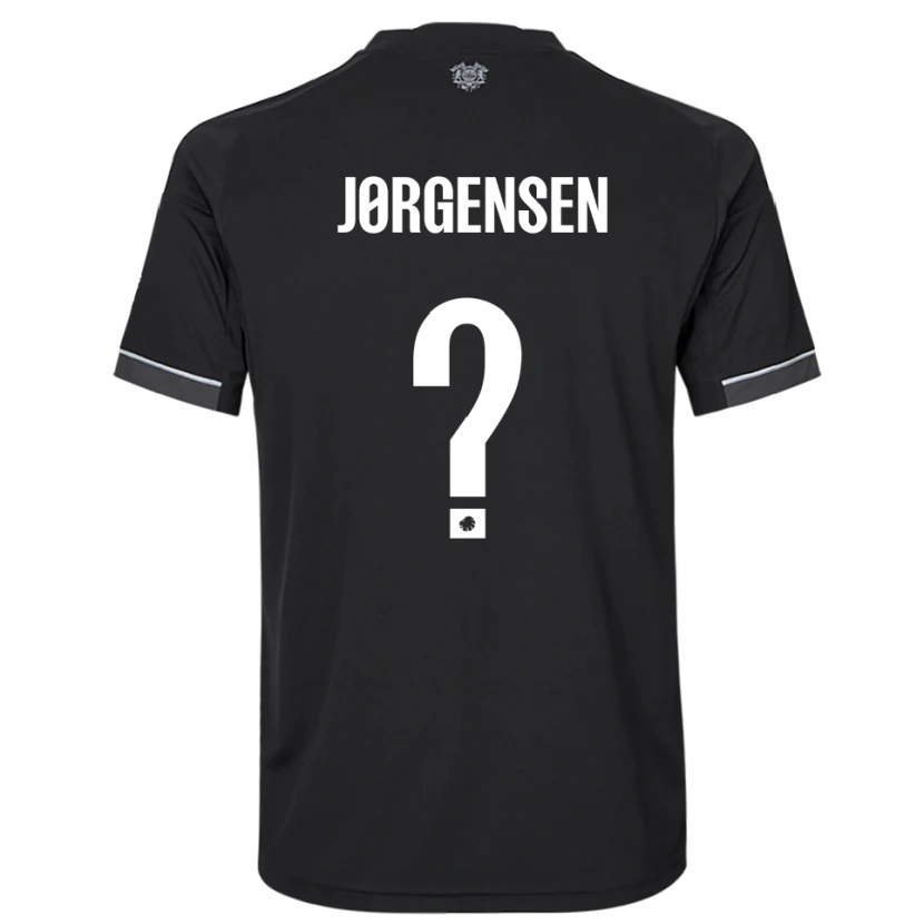 Danxen Donna Maglia Mads Jørgensen #0 Nero Bianco Kit Gara Away 2025/26 Maglietta