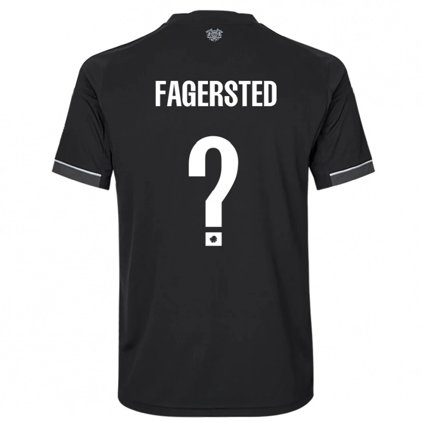 Danxen Donna Maglia Johan Fagersted #0 Nero Bianco Kit Gara Away 2025/26 Maglietta