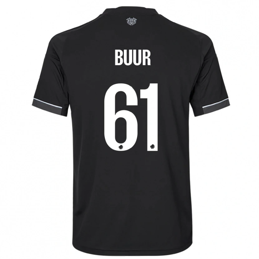 Danxen Donna Maglia Oscar Buur #61 Nero Bianco Kit Gara Away 2025/26 Maglietta