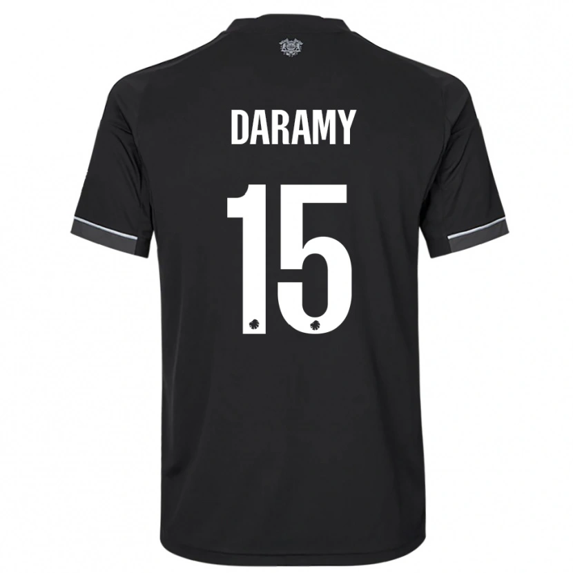 Danxen Donna Maglia Abdul Daramy #15 Nero Bianco Kit Gara Away 2025/26 Maglietta