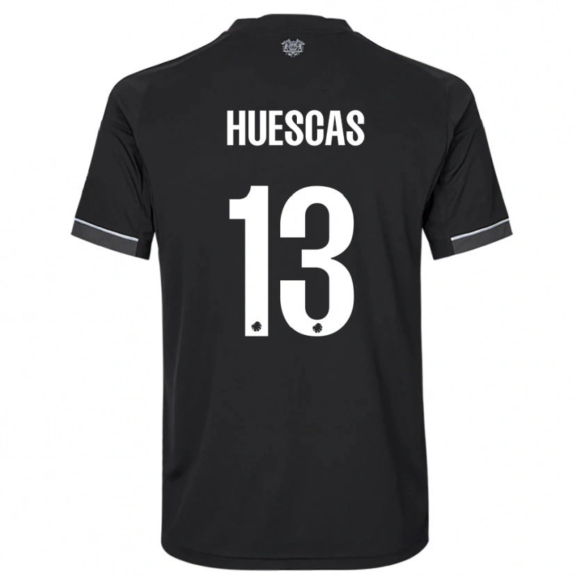 Danxen Donna Maglia Rodrigo Huescas #13 Nero Bianco Kit Gara Away 2025/26 Maglietta