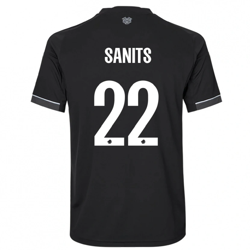 Danxen Donna Maglia Dimitri Sanits #22 Nero Bianco Kit Gara Away 2025/26 Maglietta