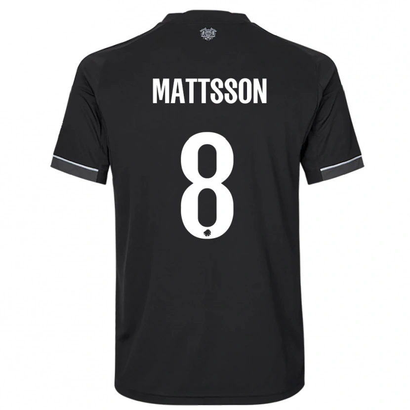 Danxen Donna Maglia Magnus Mattsson #8 Nero Bianco Kit Gara Away 2025/26 Maglietta