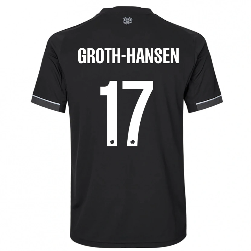 Danxen Donna Maglia Paula Groth-Hansen #17 Nero Bianco Kit Gara Away 2025/26 Maglietta