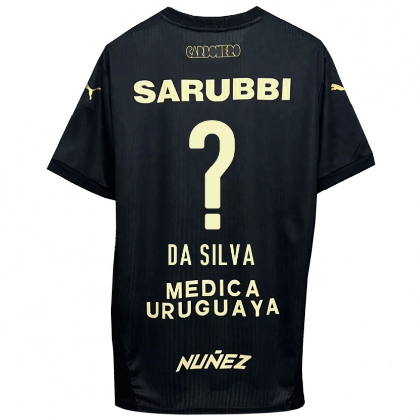 Danxen Donna Maglia Gabriel Da Silva #0 Nero Oro Kit Gara Away 2025/26 Maglietta
