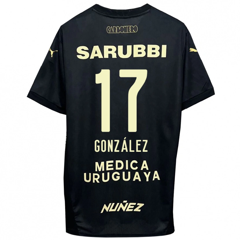 Danxen Donna Maglia Luciano González #17 Nero Oro Kit Gara Away 2025/26 Maglietta