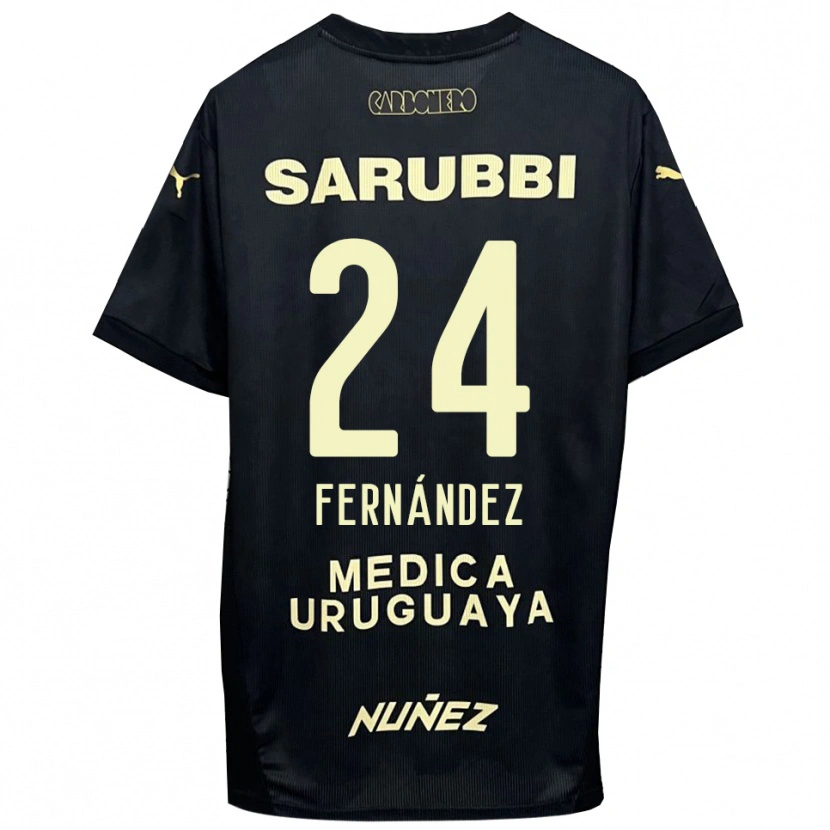 Danxen Donna Maglia Faustino Fernández #24 Nero Oro Kit Gara Away 2025/26 Maglietta