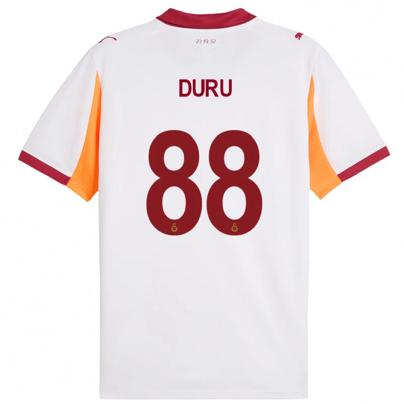 Danxen Donna Maglia Mustafa Duru #88 Bianco Rosso Kit Gara Away 2025/26 Maglietta