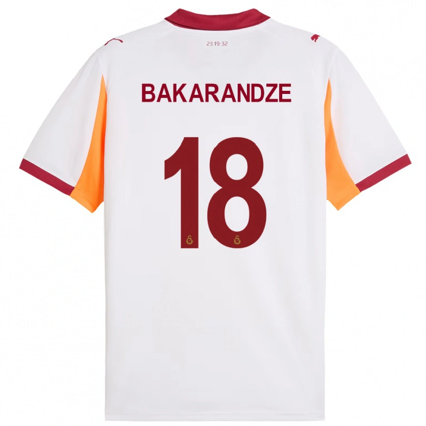 Danxen Donna Maglia Kristina Bakarandze #18 Bianco Rosso Kit Gara Away 2025/26 Maglietta