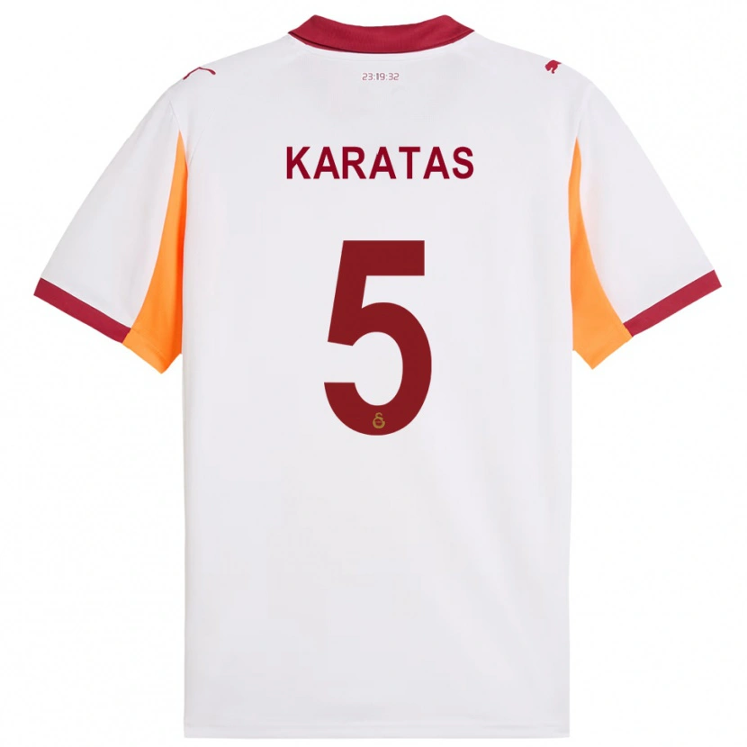 Danxen Donna Maglia Eda Karataş #5 Bianco Rosso Kit Gara Away 2025/26 Maglietta